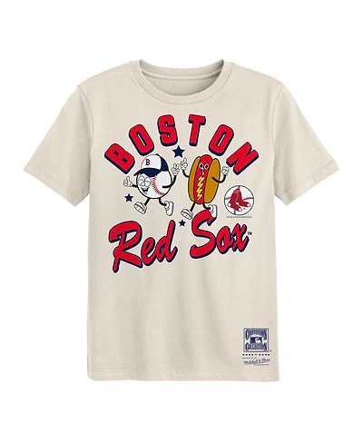 Mitchell & Ness Toddler Boys' 2T-5T Snack T-Shirt Boston Red Sox Cooperstown Collection Classic Fit