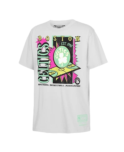 Mitchell & Ness Boys' 4-20 Girls' 4-16 Boston Celtics Neon Court Shock Distressed Retro T-Shirt