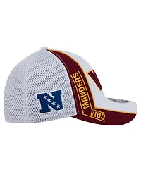 New Era Men's White/Burgundy Washington Commanders Dash 39THIRTY Flex Hat