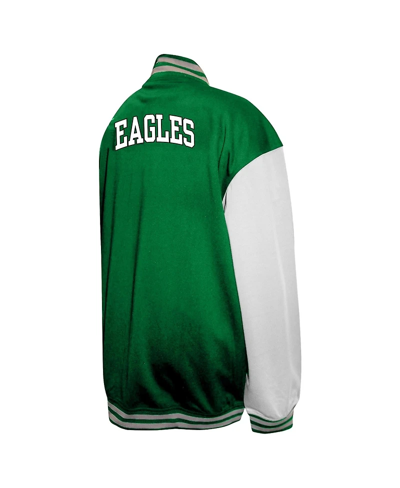 Profile Men's Midnight Green Philadelphia Eagles Big Tall Full-Snap Varsity Jacket