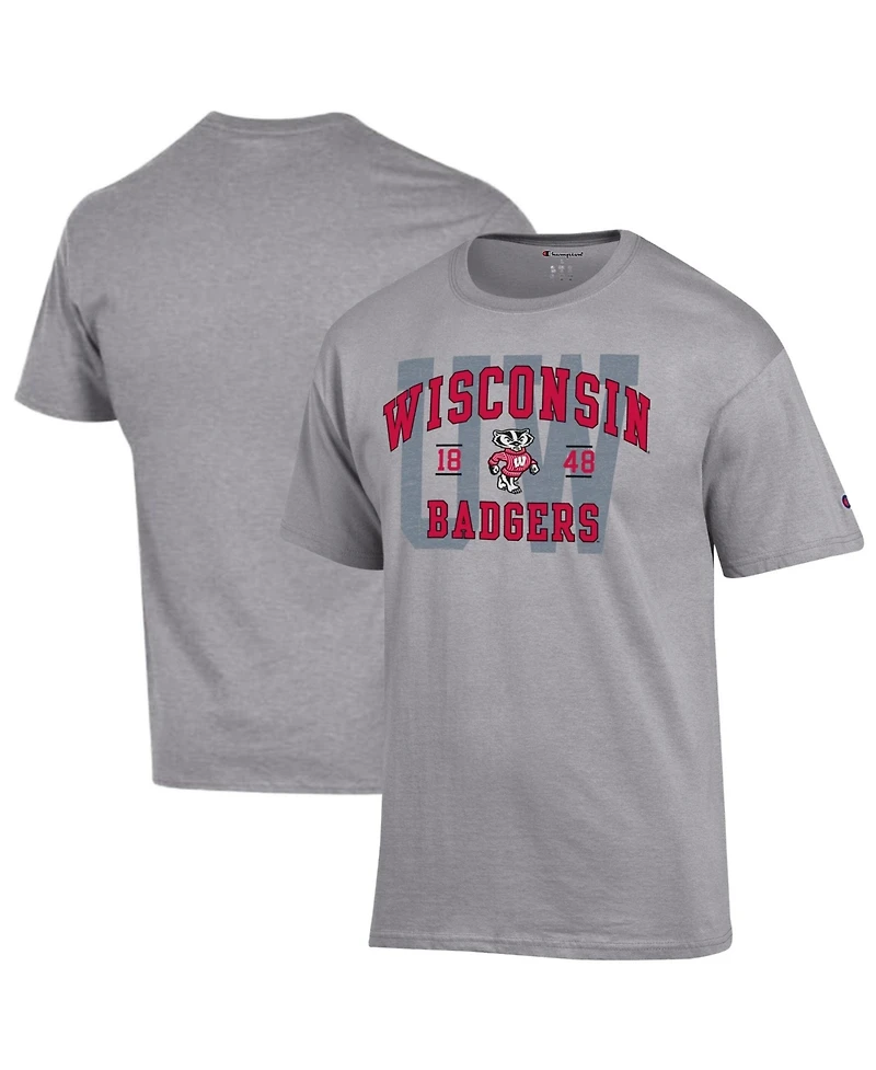 Champion Men's Heather Gray Wisconsin Badgers Varsity T-Shirt