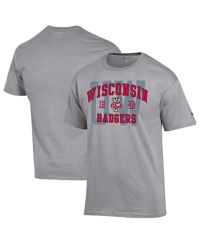 Champion Men's Heather Gray Wisconsin Badgers Varsity T-Shirt