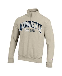 Champion Men's Cream Marquette Golden Eagles Established Date Quarter-Zip Pullover Sweatshirt