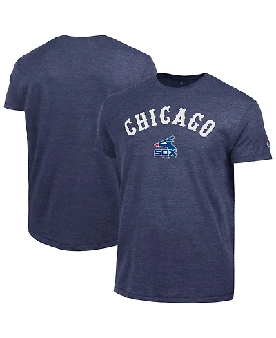 Champion Men's Chicago White Sox Cooperstown Wordmark Lockup Tri-Blend Crew Neck T-Shirt