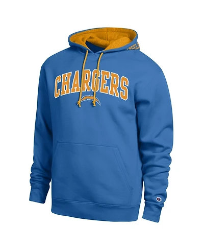 Champion Men's Los Angeles Chargers Contrast Pullover Brushed Interior Hoodie
