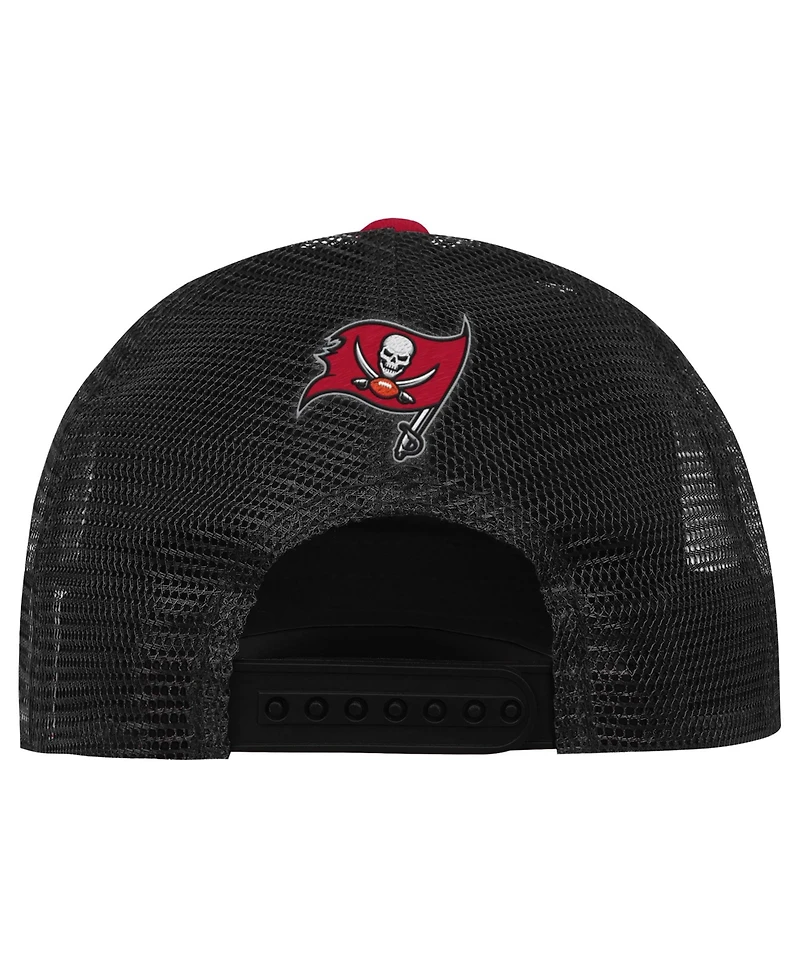 Outerstuff Big Boys and Girls Tampa Bay Buccaneers Handoff Foam Mesh Adjustable Trucker Hat