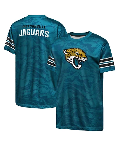 Outerstuff Boys' 4-20 Jacksonville Jaguars Slant Route Crew Neck T-Shirt