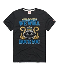 Homage Men's and Women's Charcoal Los Angeles Chargers 2026 Nfl Schedule Queen Tri-Blend T-Shirt