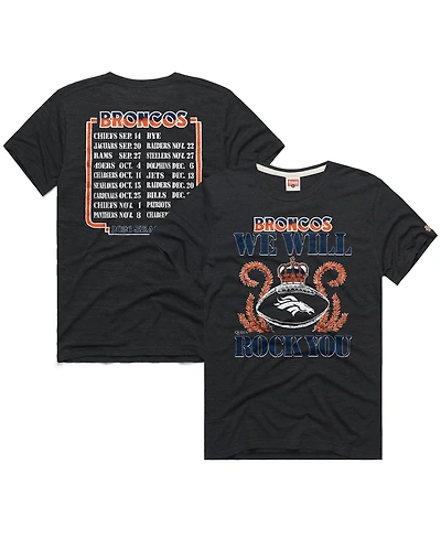 Homage Men's and Women's Denver Broncos 2026 Nfl Schedule Queen Tri-Blend T-Shirt