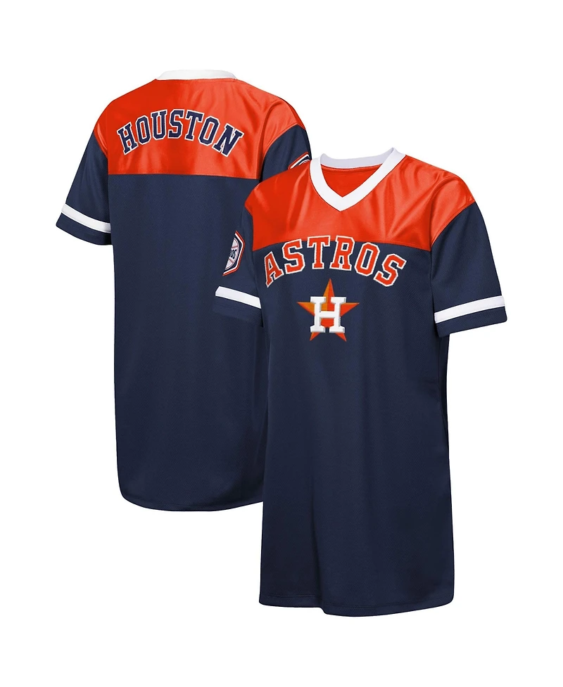 Outerstuff Girls' 4-16 Houston Astros Big League Cheer V-Neck Short-Sleeve T-Shirt Dress