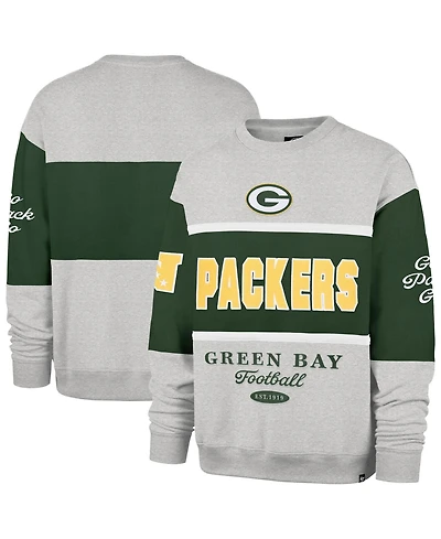 '47 Brand Men's Blockfield Maximalist Green Bay Packers Oversized Color-Block Sweatshirt