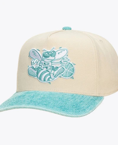 Mitchell & Ness Men's and Women's Cream/Teal Charlotte Hornets Faded Pro Snapback Hat