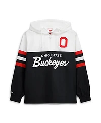 Mitchell & Ness Men's Black Ohio State Buckeyes Head Coach Lightweight Anorak Half-Zip Windbreaker Jacket