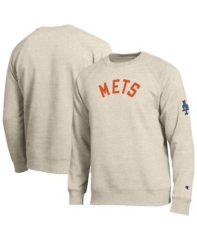 Champion Men's New York Mets Fleece-Lined Raglan Relaxed-Fit Cotton-Blend Sweatshirt