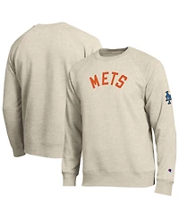Champion Men's New York Mets Fleece-Lined Raglan Relaxed-Fit Cotton-Blend Sweatshirt