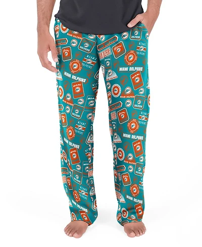 Concepts Sport Men's Miami Dolphins Throwback Logo Grady Relaxed-Fit Stretch Jersey-Knit Pants