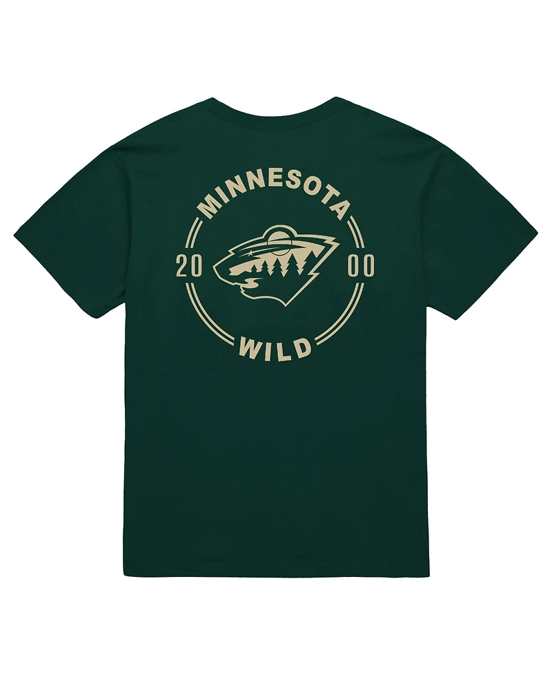 Mitchell & Ness Men's Green Minnesota Wild Core Penalty Box 3.0 T-Shirt