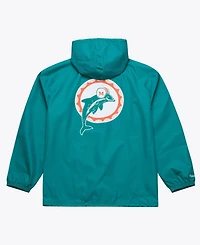 Mitchell & Ness Men's Aqua Miami Dolphins Coaches Full-Snap Hooded Windbreaker Jacket