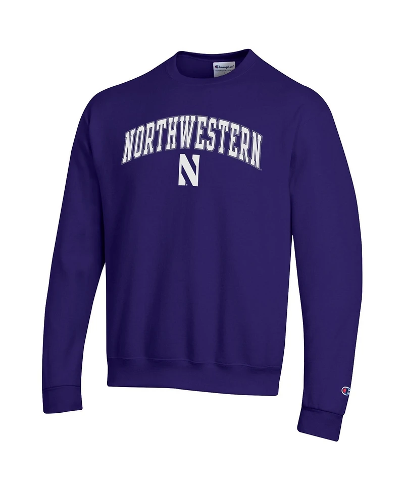 Champion Men's Northwestern Wildcats Crewneck Long-Sleeve Pullover Sweatshirt