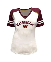 Fanatics Plus Washington Commanders Rhinestone V-Neck T-Shirt