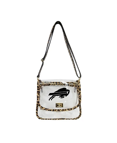 Logo Brands Buffalo Bills Leopard Print Trim Clear Purse