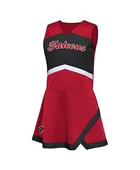 Outerstuff Toddler Girls' 2T-5T Atlanta Falcons Cheer Captain V-Neck Jumper Dress and Bloomers Set