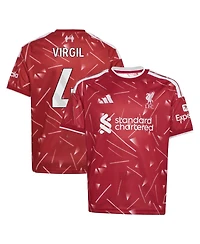 Adidas Big Boys and Girls Virgil van Dijk Red Liverpool 2026/27 Home Replica Jersey