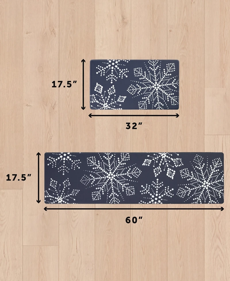Eddie Bauer Snowflakes Non-Slip 2-Piece Kitchen Mat Set