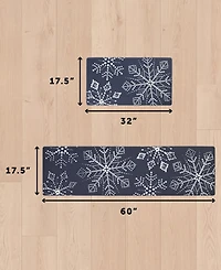 Eddie Bauer Snowflakes Non-Slip 2-Piece Kitchen Mat Set