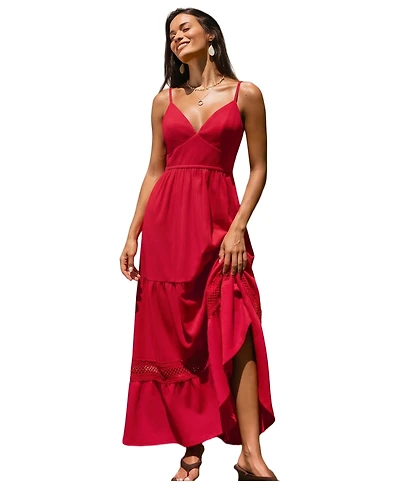 Cupshe Women's V-Neck Beach Maxi Dress