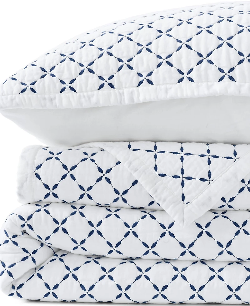 Lands' End Embroidered Diamond Double Voile Quilt