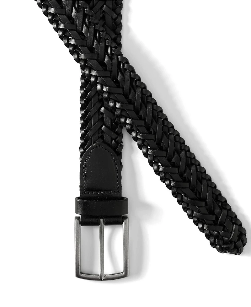 Lands' End Big & Tall Leather Braid Belt