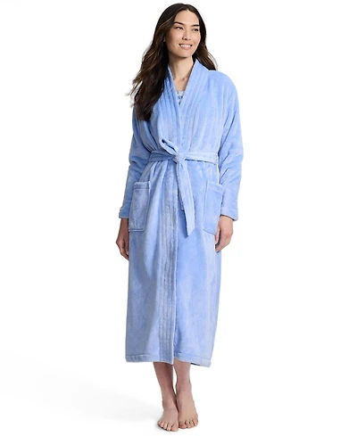 Lands' End Women's Cozy Plush Long Wrap Robe