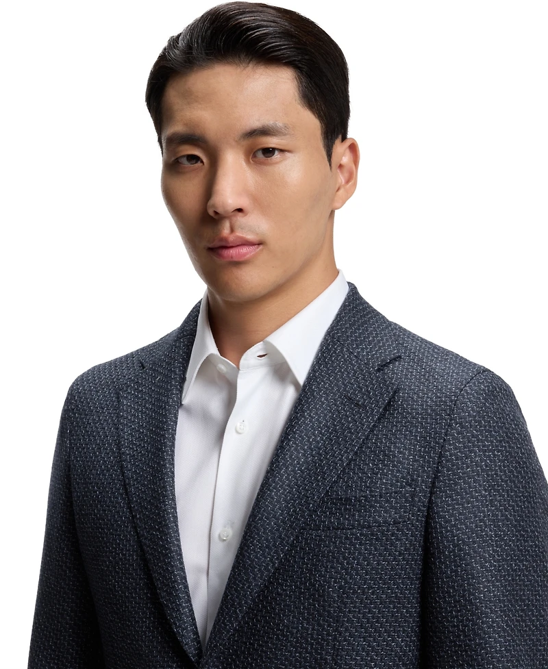 Boss by Hugo Men's Patterned Wool Slim-Fit Jacket