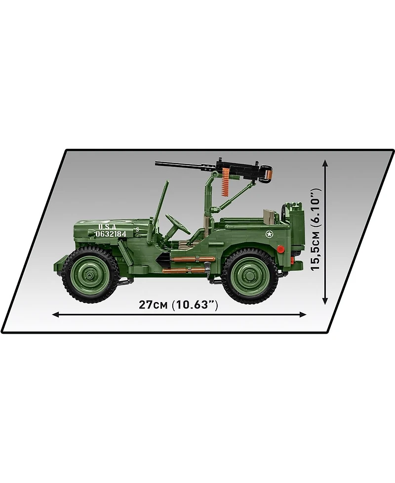 Cobi Wwii Willys Mb 1207-Piece Building Set, Ages 11+
