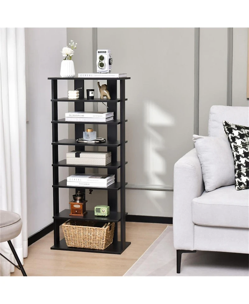 Slickblue 7-Tier Entryway Shoe Rack with Double-Row Adjustable Storage