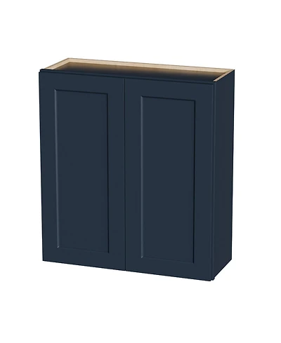 Boyel Living 33W x 12D x 36H Solid Wood Shaker Wall Cabinet 2 Adjustable Shelves Rta for Kitchen Bath Laundry Garage