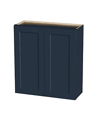 Boyel Living 33W x 12D x 36H Solid Wood Shaker Wall Cabinet 2 Adjustable Shelves Rta for Kitchen Bath Laundry Garage