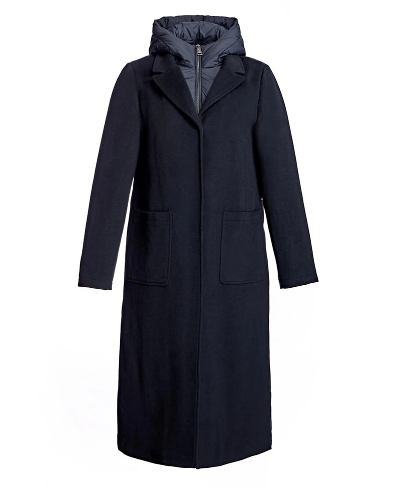 Julia & Stella By Maximilian Women's Cashmere Blend and Puffer Hooded Coat