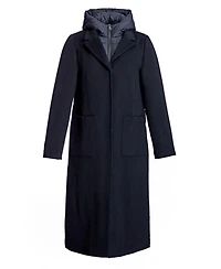 Julia & Stella By Maximilian Women's Cashmere Blend and Puffer Hooded Coat
