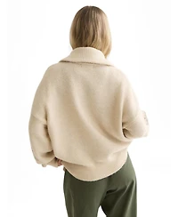 Scotch & Soda Women's Oversized Full-Zip Collared Cardigan