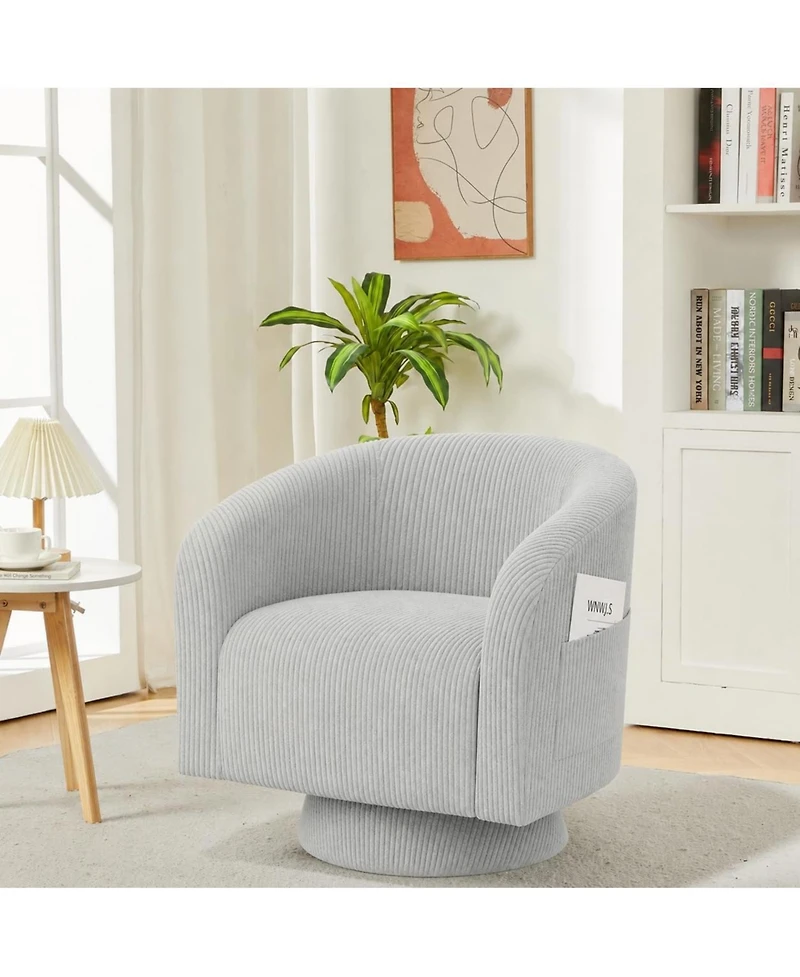 gaomon Corduroy Upholstered Swivel Accent Chair, Sofa Armchair with 360 Degree for Living Room Bedroom Reading
