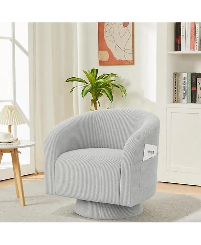gaomon Corduroy Upholstered Swivel Accent Chair, Sofa Armchair with 360 Degree for Living Room Bedroom Reading