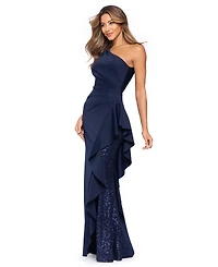 Xscape Women's One-Shoulder Sequined Gown