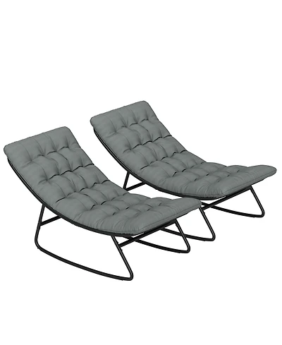 Slickblue Patio Rocking Chairs for Outdoor Porch Garden and Backyard