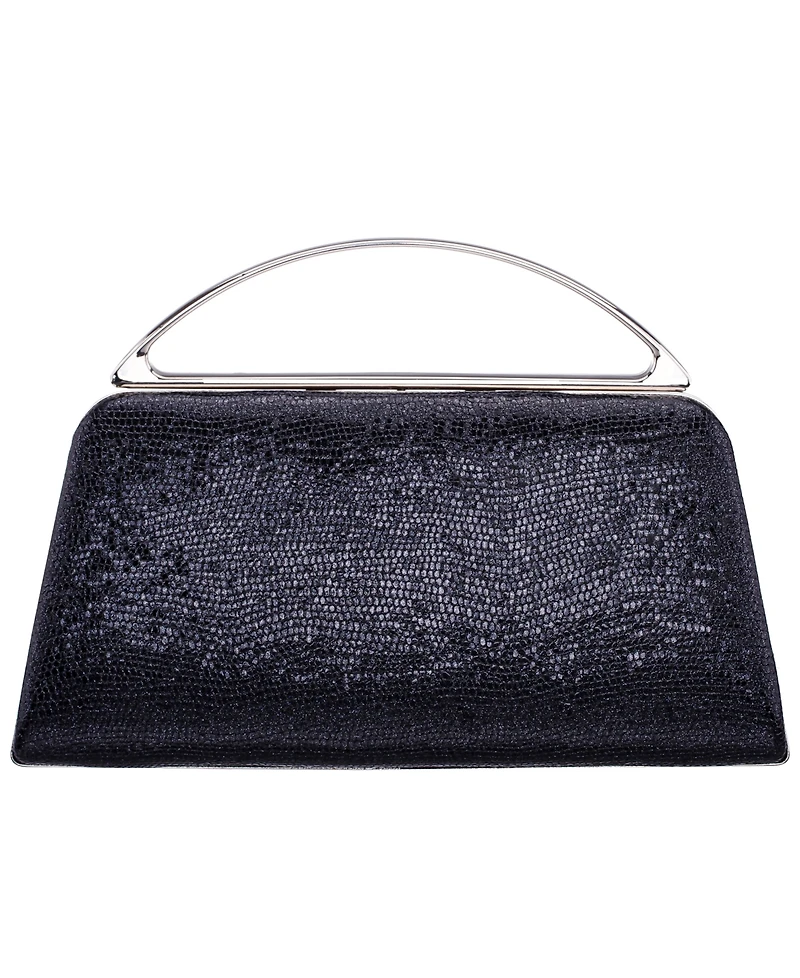Nina Genesis Metallic Snake Small Handle Clutch Handbag
