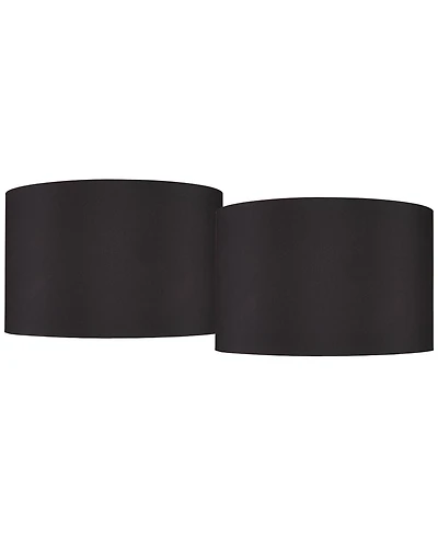 Springcrest Set of 2 Hardback Drum Lamp Shades Large 19" Top x 19" Bottom x 12" High Spider Replacement Harp Finial Fitting