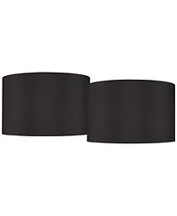Springcrest Set of 2 Hardback Drum Lamp Shades Large 19" Top x 19" Bottom x 12" High Spider Replacement Harp Finial Fitting
