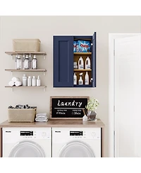 Boyel Living 24W x 12D x 42H Solid Wood Shaker Wall Cabinet Soft Close Double Door Adjustable Shelves Rta for Kitchen Bath Laundry