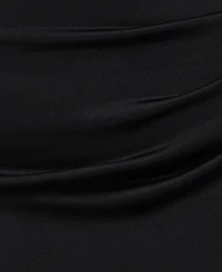 Xscape Plus Wedding Guest Long-Sleeve Mesh Dress